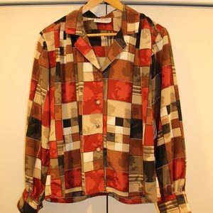 JH COLLECTIBLES Print Blouse Multi-Color Pattern L